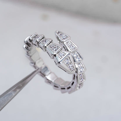 [⭐Spark]SERPENTI RING SILVER DIAMOND PAVED 4MM