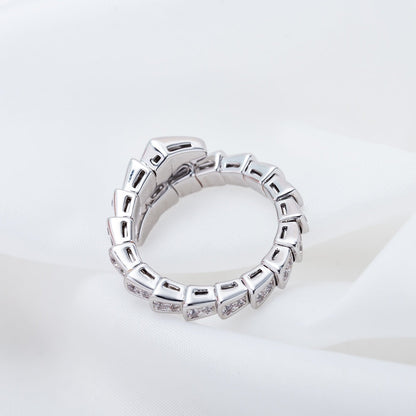 [⭐Spark]SERPENTI RING SILVER DIAMOND PAVED 4MM