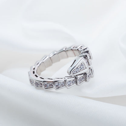 [⭐Spark]SERPENTI RING SILVER DIAMOND PAVED 4MM