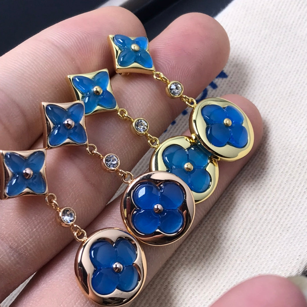 [⭐Spark]STAR AND SUN AGATE DIAMOND EARRINGS