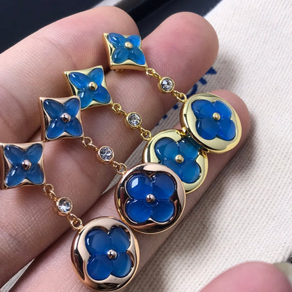 [⭐Spark]STAR AND SUN AGATE DIAMOND EARRINGS