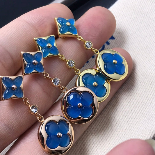[⭐Spark]STAR AND SUN AGATE DIAMOND EARRINGS