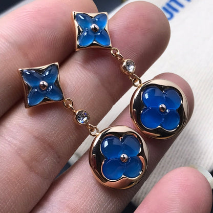 [⭐Spark]STAR AND SUN AGATE DIAMOND EARRINGS