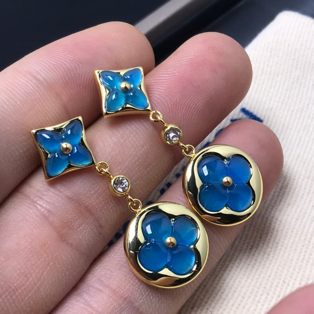 [⭐Spark]STAR AND SUN AGATE DIAMOND EARRINGS