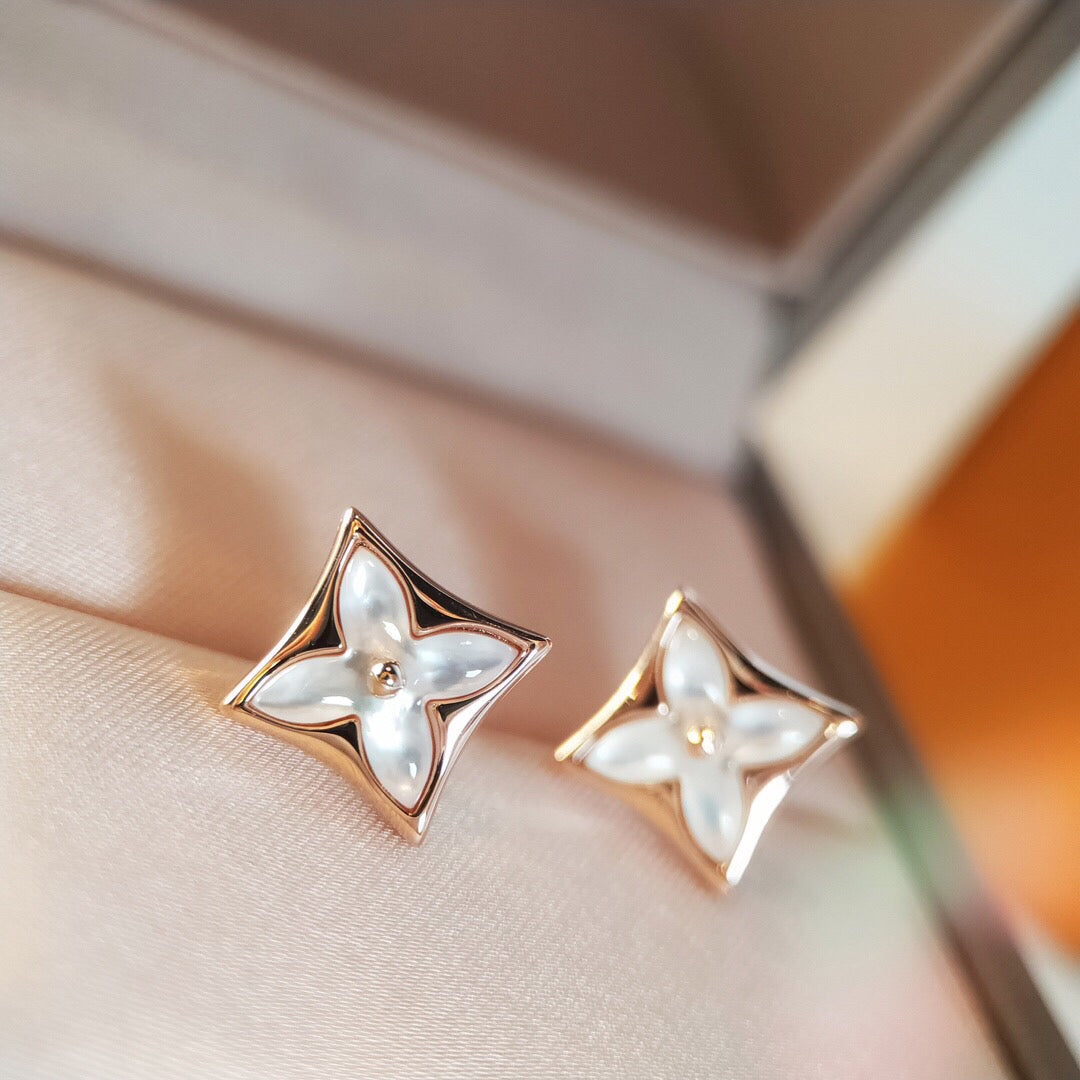 [⭐Spark]STAR MOP PINK GOLD EARRINGS