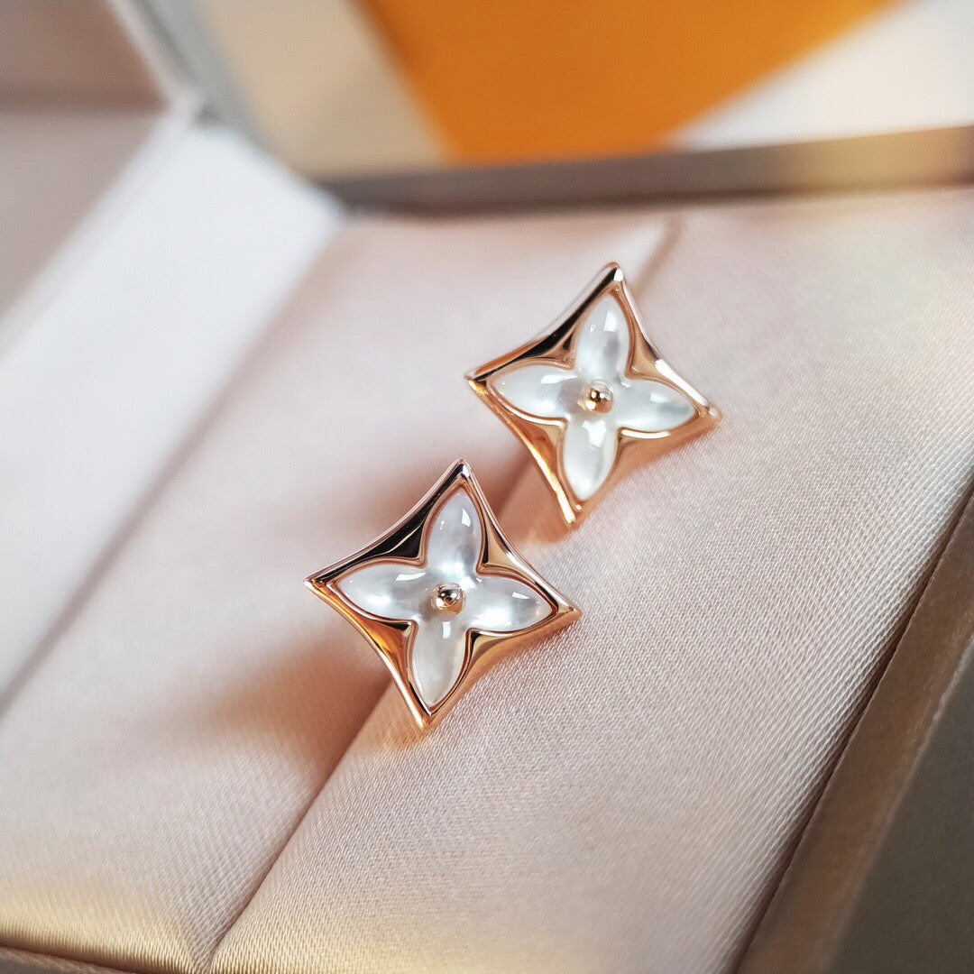 [⭐Spark]STAR MOP PINK GOLD EARRINGS