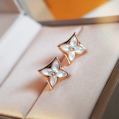 [⭐Spark]STAR MOP PINK GOLD EARRINGS