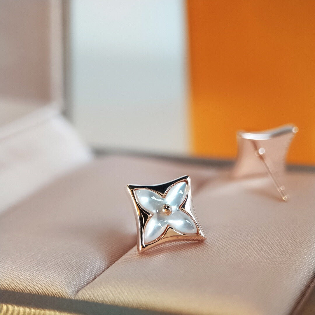 [⭐Spark]STAR MOP PINK GOLD EARRINGS