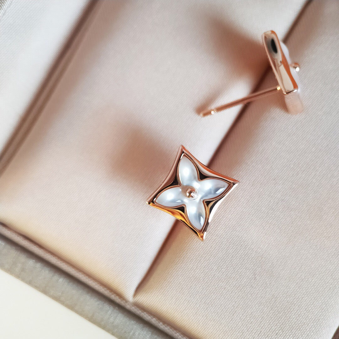 [⭐Spark]STAR MOP PINK GOLD EARRINGS