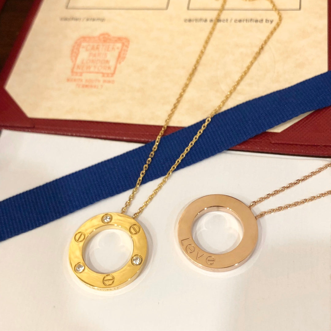 [⭐Spark]LOVE NECKLACE 16MM 3 DIAMONDS
