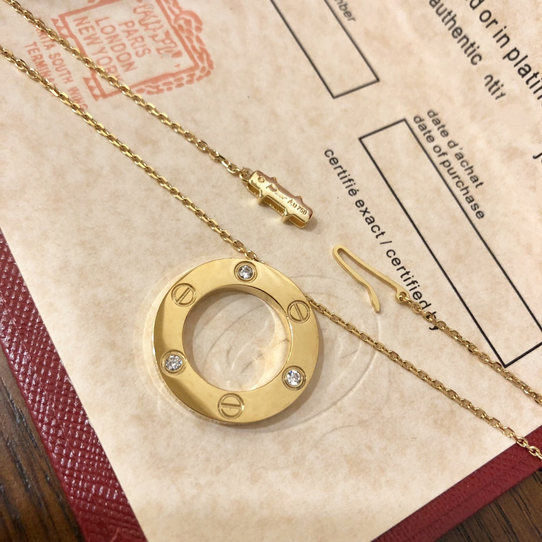 [⭐Spark]LOVE NECKLACE 16MM 3 DIAMONDS