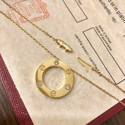 [⭐Spark]LOVE NECKLACE 16MM 3 DIAMONDS