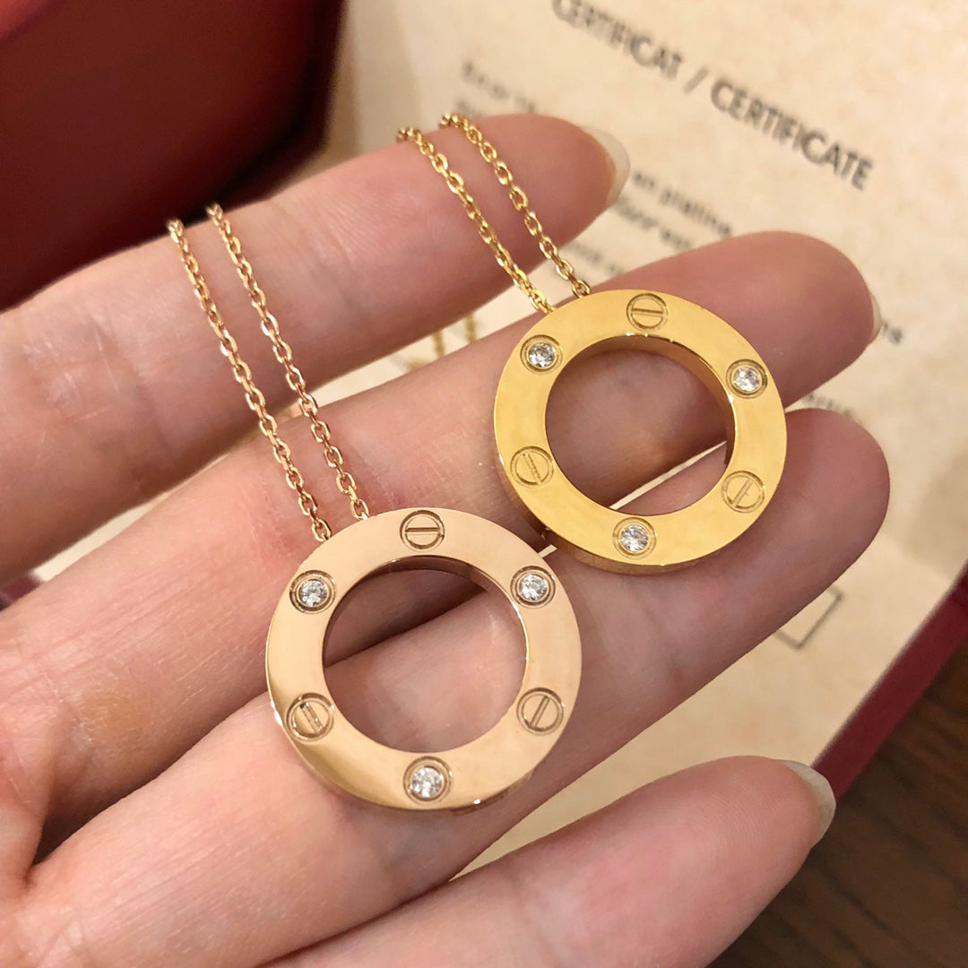 [⭐Spark]LOVE NECKLACE 16MM 3 DIAMONDS