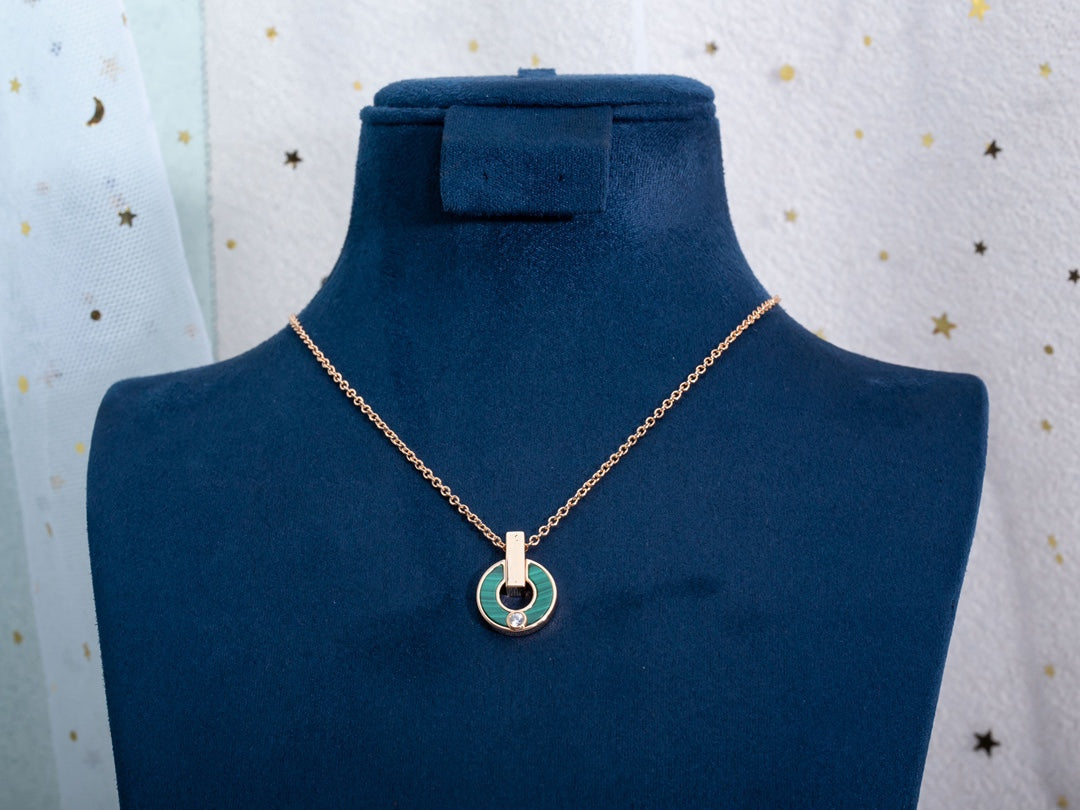 [⭐Spark]GARI NECKLACE PINK GOLD MALACHITE