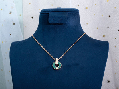 [⭐Spark]GARI NECKLACE PINK GOLD MALACHITE