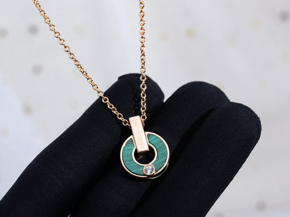 [⭐Spark]GARI NECKLACE PINK GOLD MALACHITE