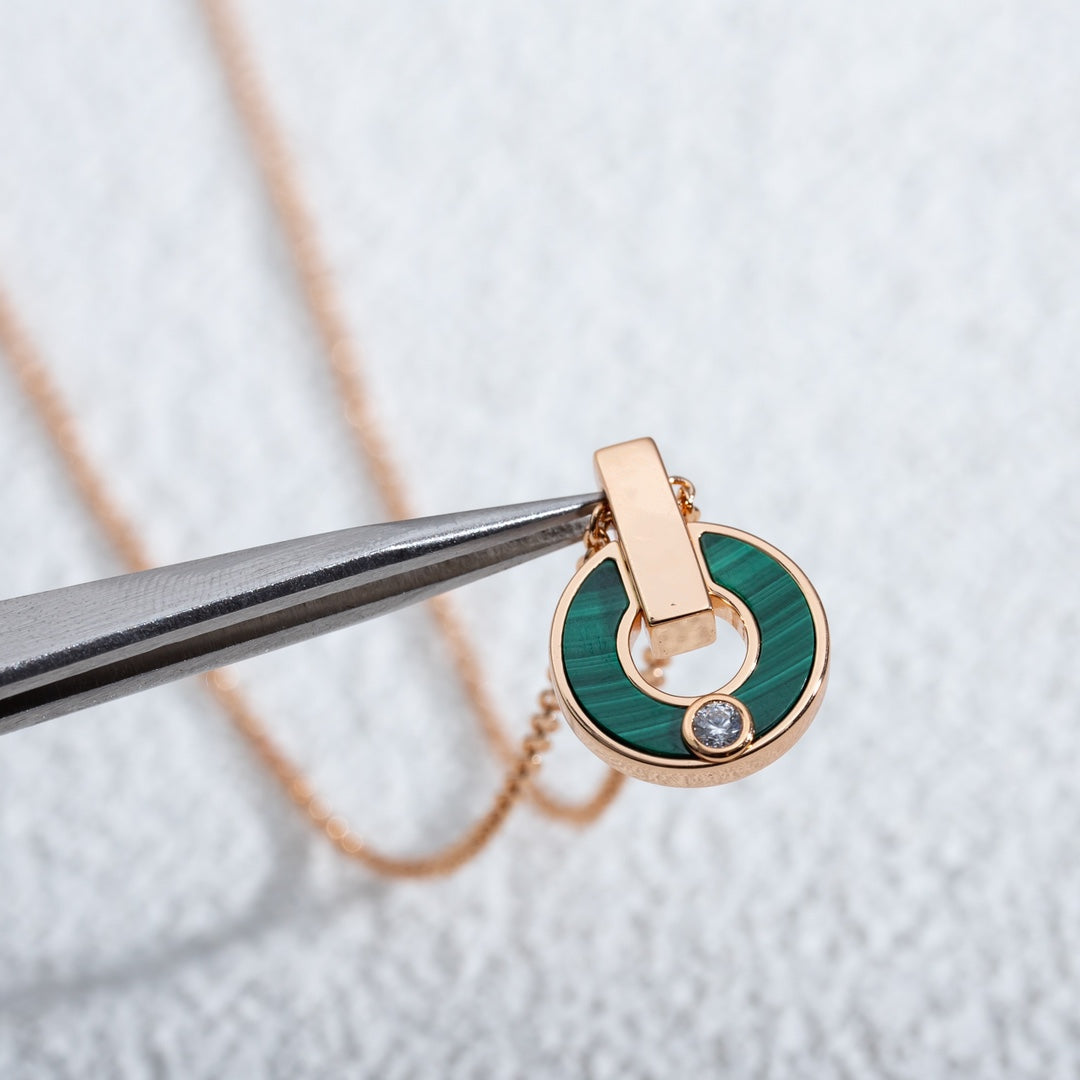 [⭐Spark]GARI NECKLACE PINK GOLD MALACHITE
