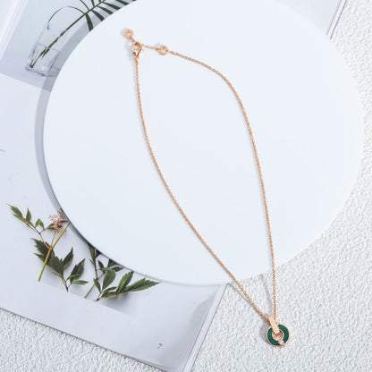 [⭐Spark]GARI NECKLACE PINK GOLD MALACHITE
