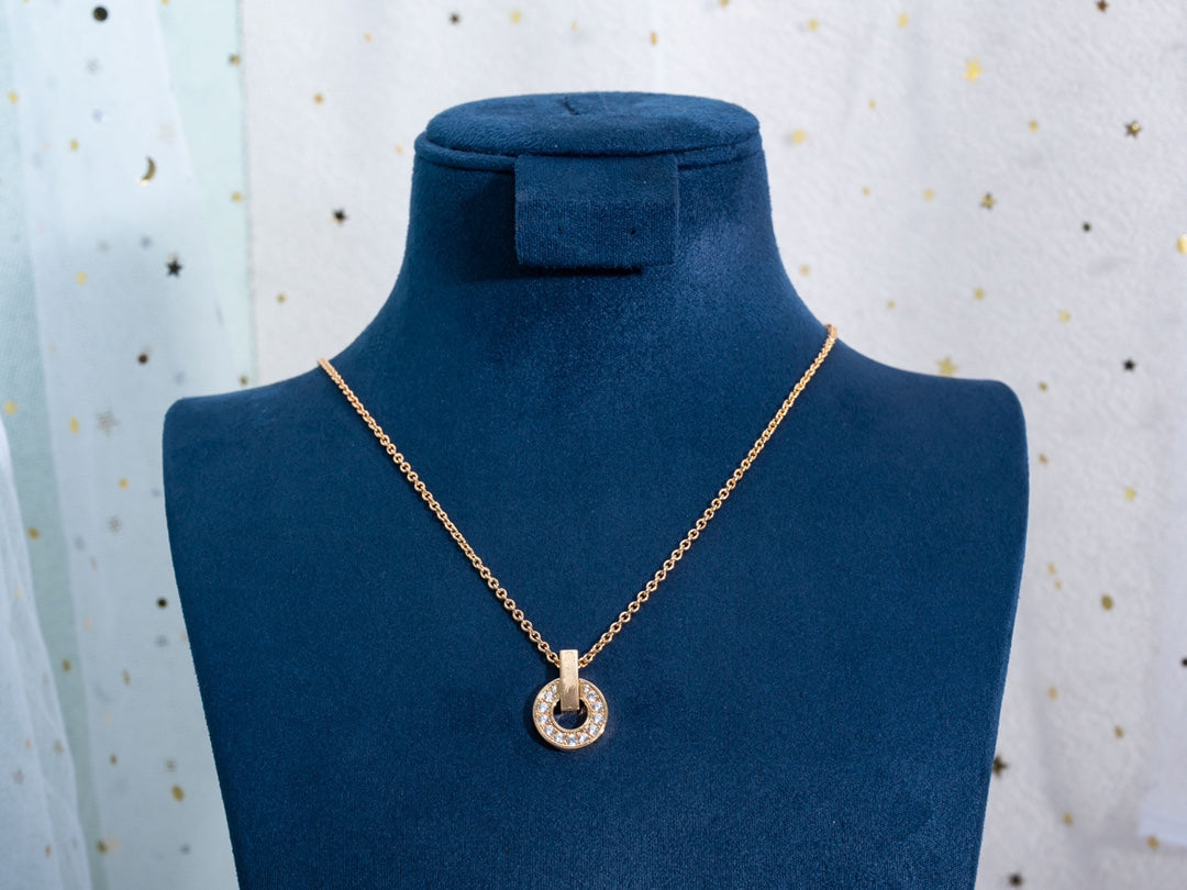 [⭐Spark]GARI NECKLACE PINK GOLD DIAMOND