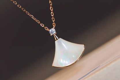 [⭐Spark]DREAM NECKLACE WHITE MOP PINK GOLD 1 DIAMOND