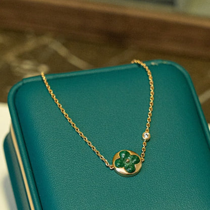 [⭐Spark]SUN MALACHITE 1 DIAMOND PINK GOLD BRACELET