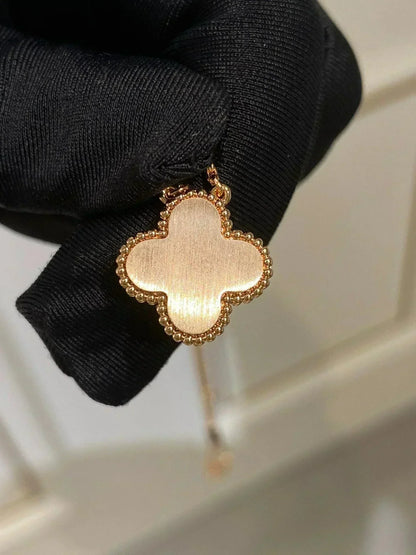 [⭐Spark]CLOVER 15MM DIAMOND RHODONITE NECKLACE