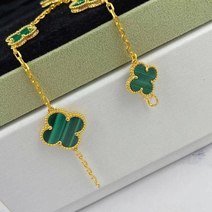 [⭐Spark]MAGIC CLOVER MALACHITE GOLD BRACELET 5 MOTIFS