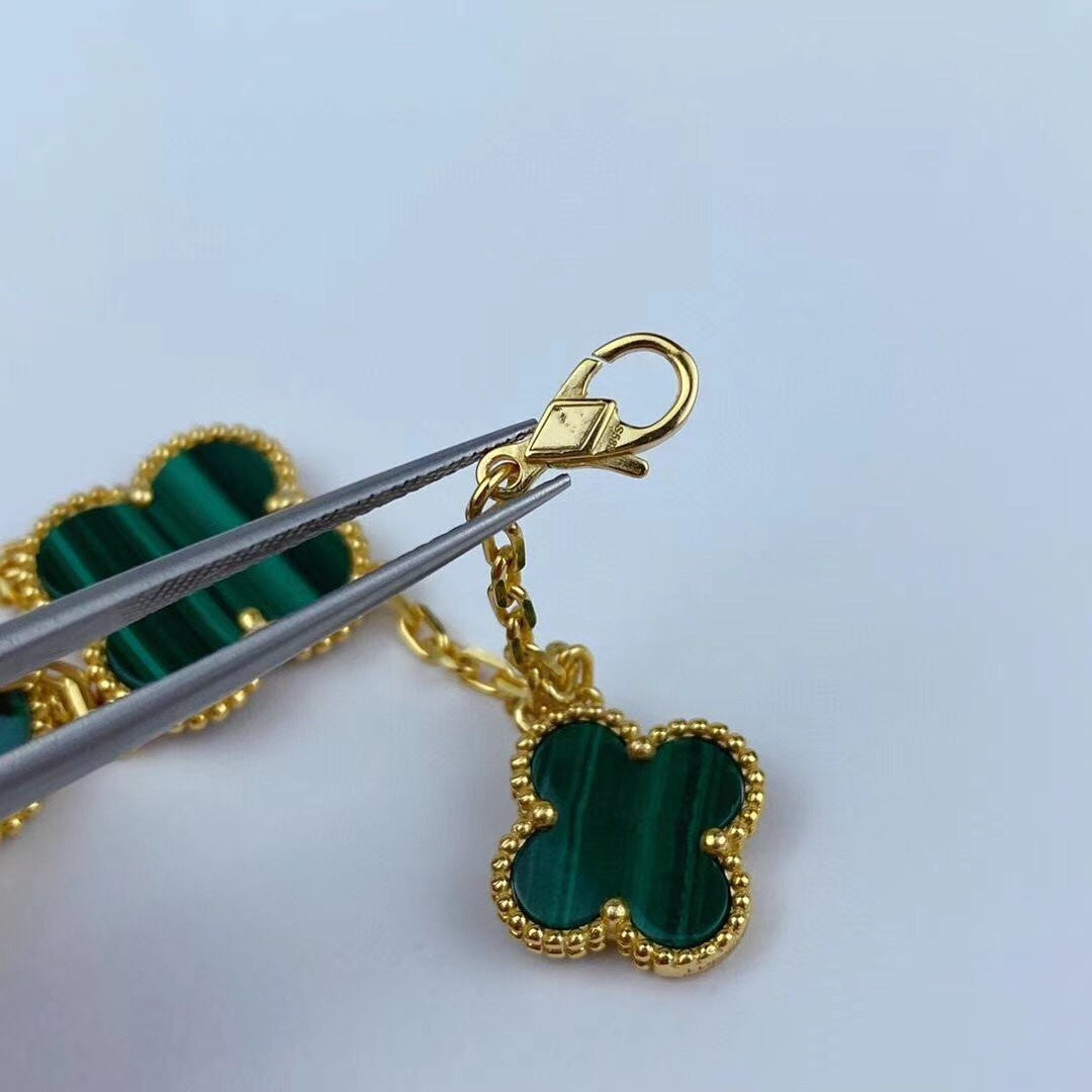 [⭐Spark]MAGIC CLOVER MALACHITE GOLD BRACELET 5 MOTIFS