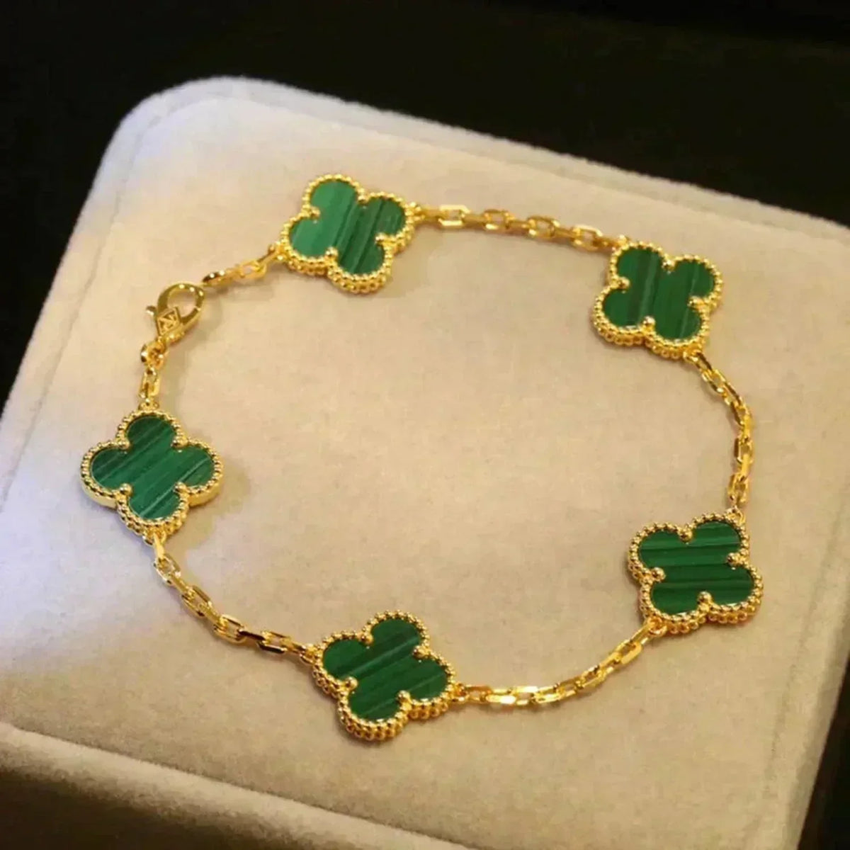 [⭐Spark] CLOVER 5 MOTIF MALACHITE BRACELET COLLECTION