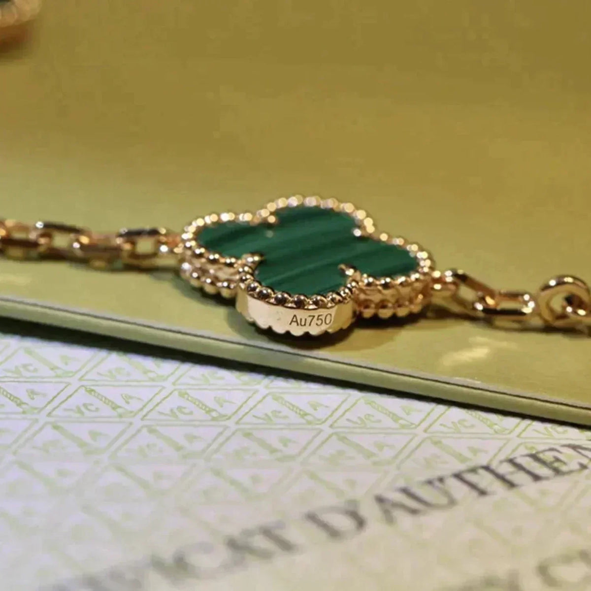 [⭐Spark] CLOVER 5 MOTIF MALACHITE BRACELET COLLECTION