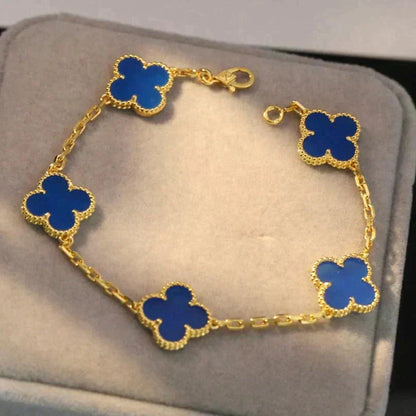 [⭐Spark] CLOVER 5 MOTIF BLUE AGATE BRACELET COLLECTION