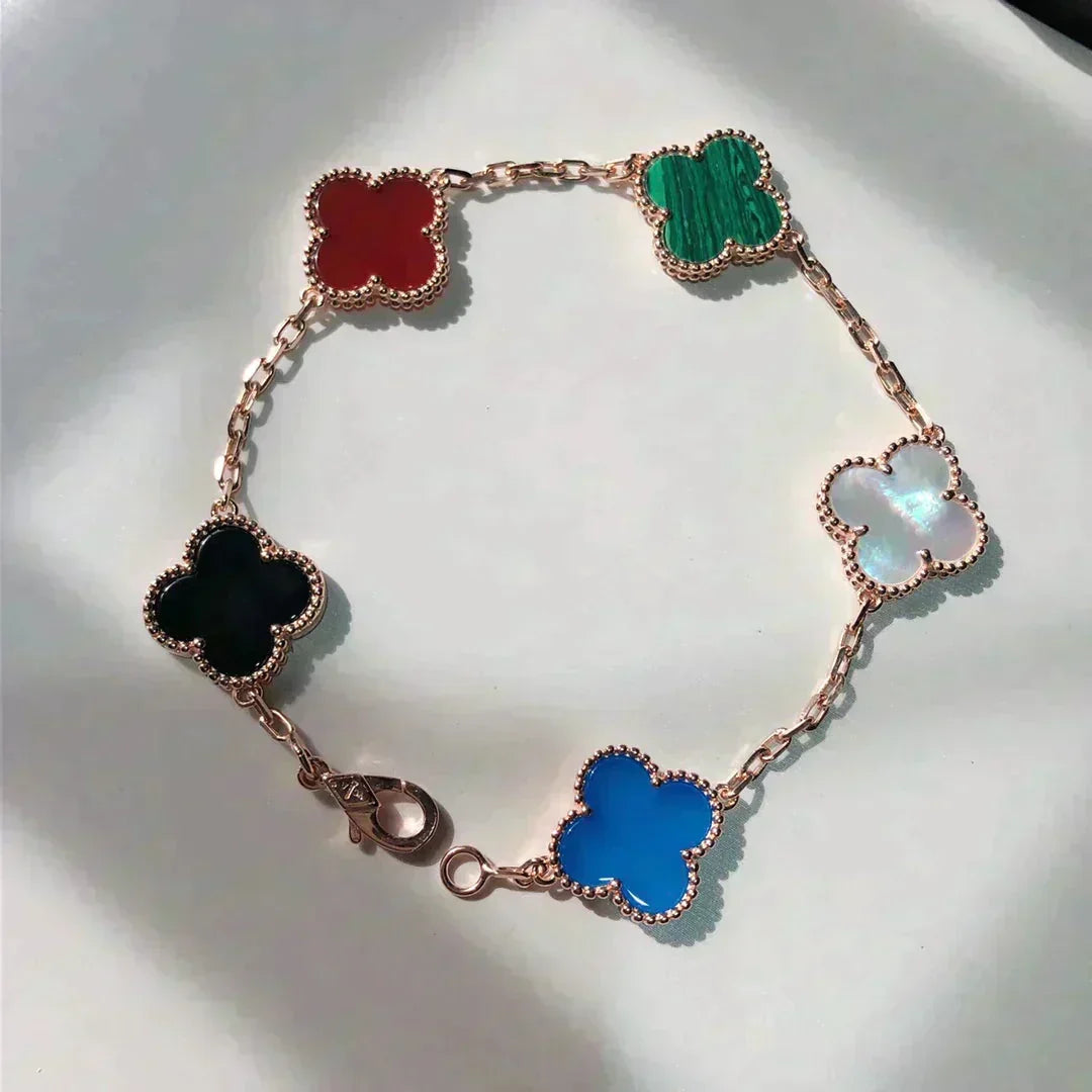 [⭐Spark]CLOVER 5 MOTIFS MULTICOLOR BRACELET