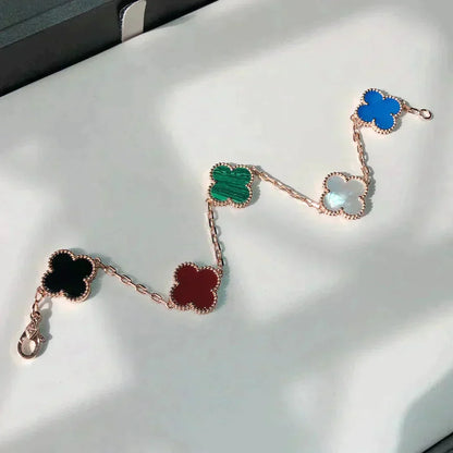 [⭐Spark]CLOVER 5 MOTIFS MULTICOLOR BRACELET