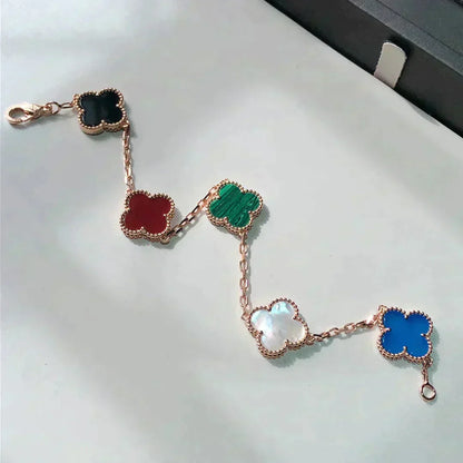 [⭐Spark]CLOVER 5 MOTIFS MULTICOLOR BRACELET
