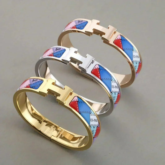 [⭐Spark]H BRACELET DOTTED BORDER 12MM