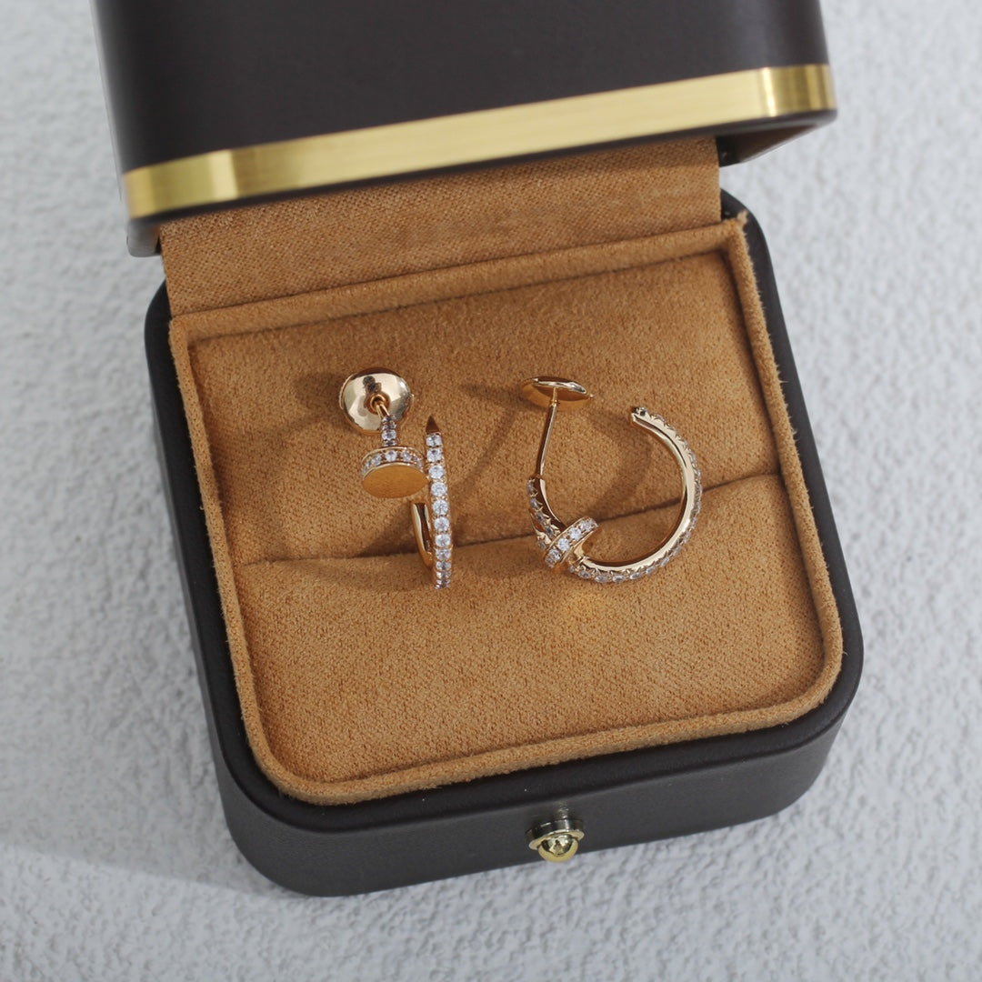 [⭐Spark]JUSTE EARRINGS 12.75MM PINK GOLD DIAMOND