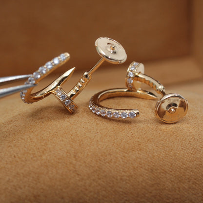 [⭐Spark]JUSTE EARRINGS 12.75MM PINK GOLD DIAMOND