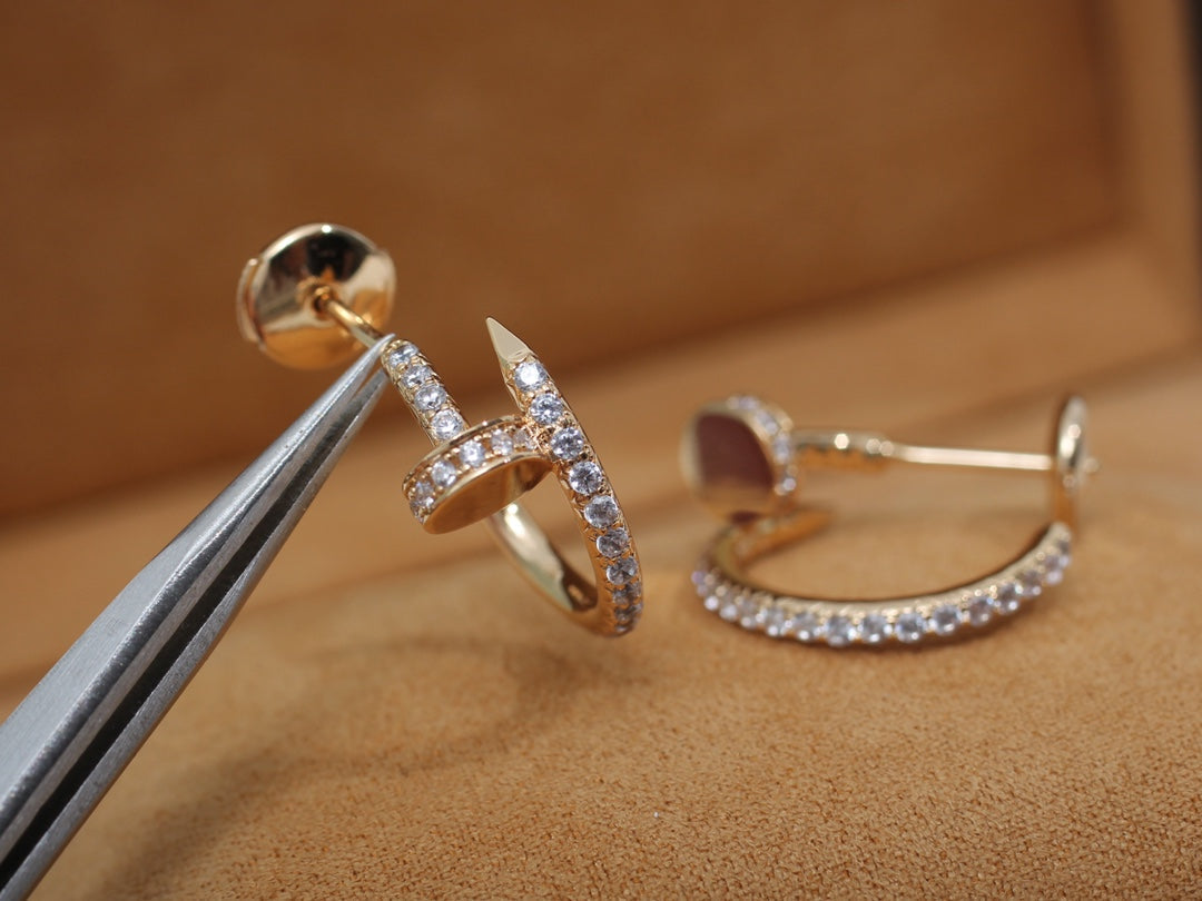 [⭐Spark]JUSTE EARRINGS 12.75MM PINK GOLD DIAMOND