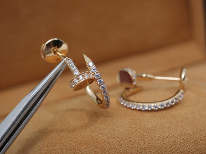 [⭐Spark]JUSTE EARRINGS 12.75MM PINK GOLD DIAMOND