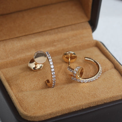 [⭐Spark]JUSTE EARRINGS 12.75MM PINK GOLD DIAMOND