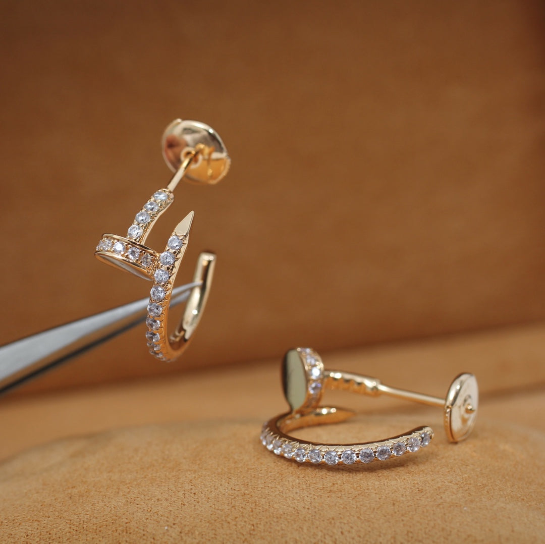 [⭐Spark]JUSTE EARRINGS 12.75MM PINK GOLD DIAMOND