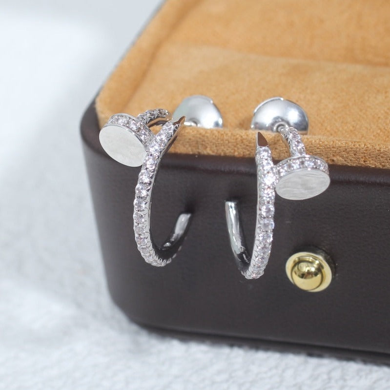 [⭐Spark]JUSTE EARRINGS 12.75MM SILVER DIAMOND