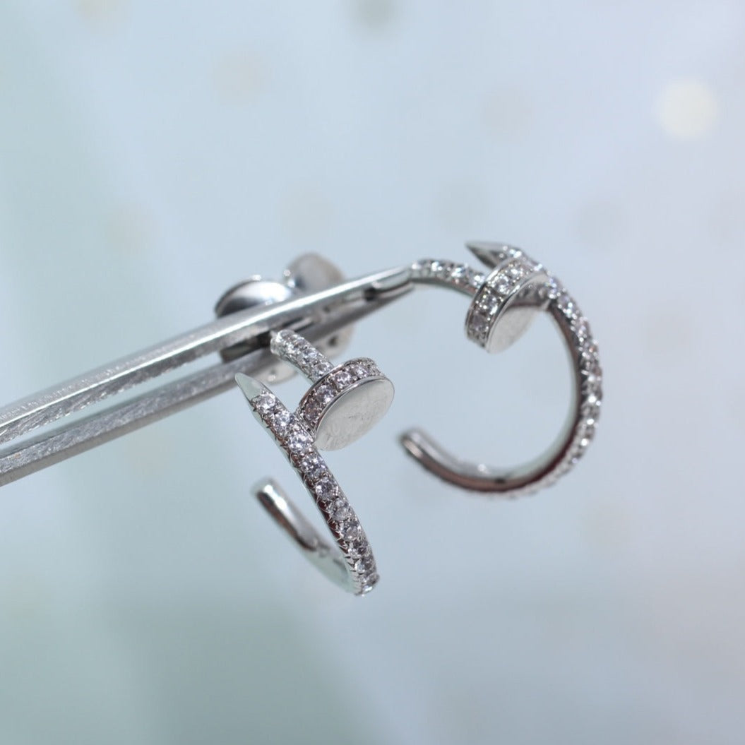 [⭐Spark]JUSTE EARRINGS 12.75MM SILVER DIAMOND
