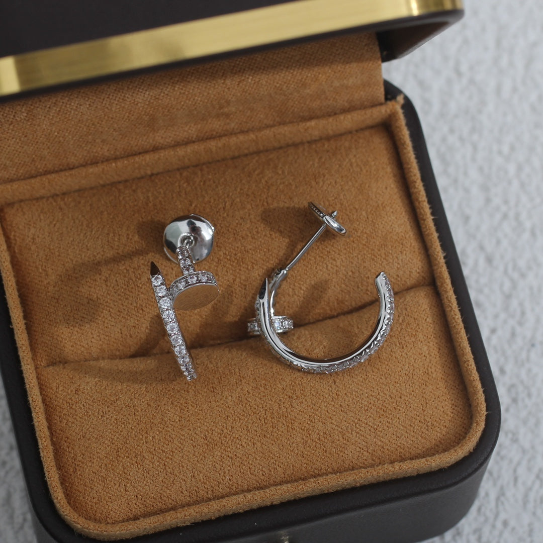 [⭐Spark]JUSTE EARRINGS 12.75MM SILVER DIAMOND
