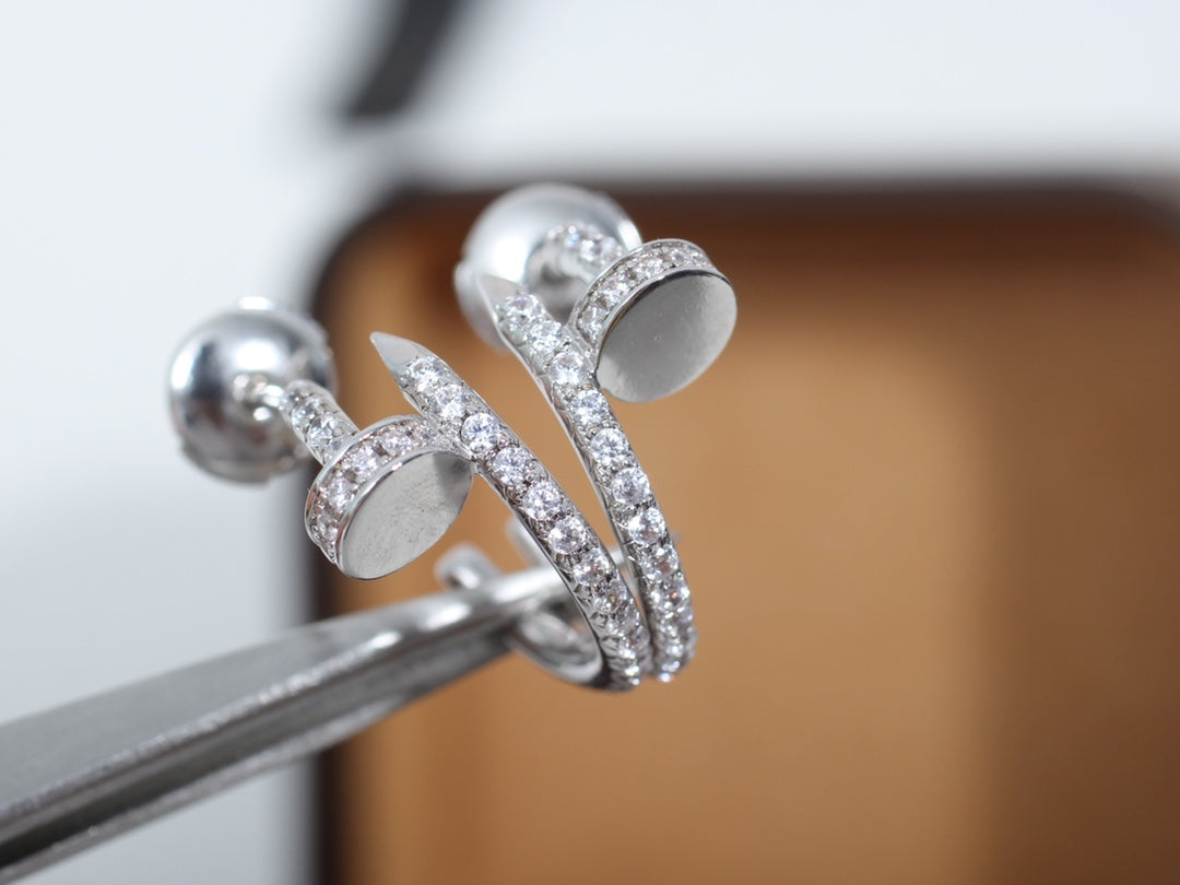 [⭐Spark]JUSTE EARRINGS 12.75MM SILVER DIAMOND