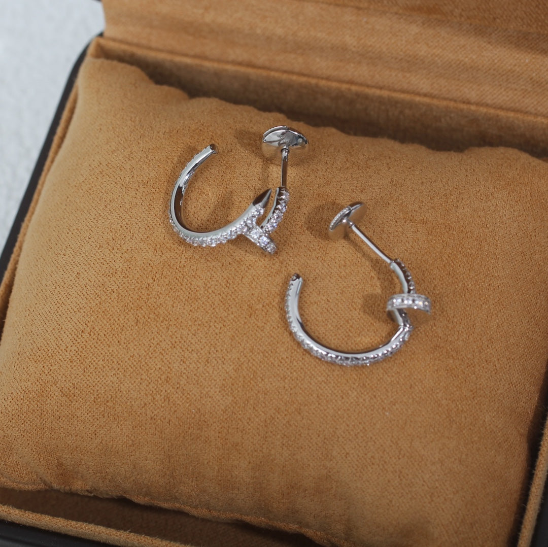 [⭐Spark]JUSTE EARRINGS 12.75MM SILVER DIAMOND