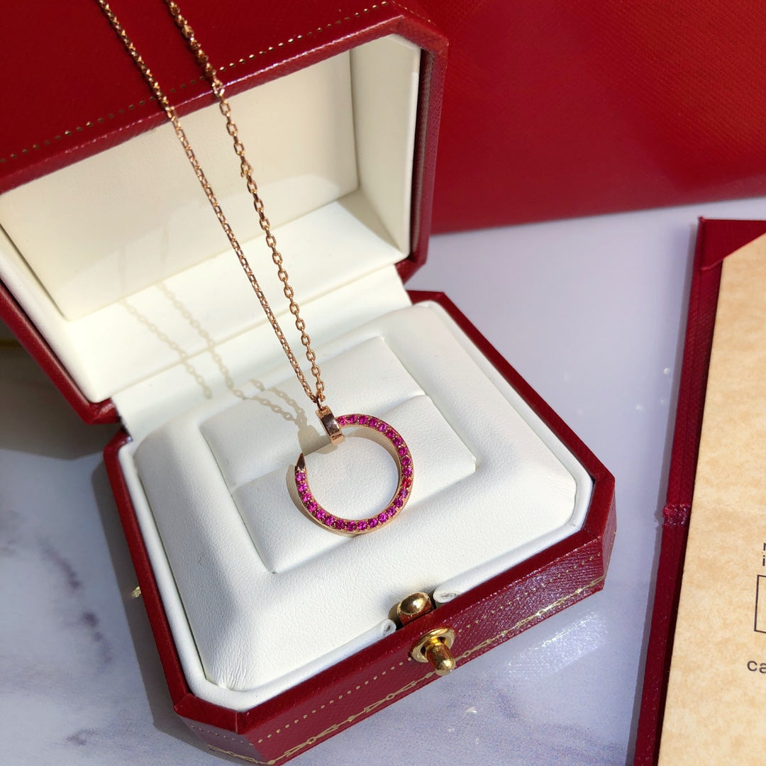 [⭐Spark]JUSTE NECKLACE GOLD RED DIAMONDS