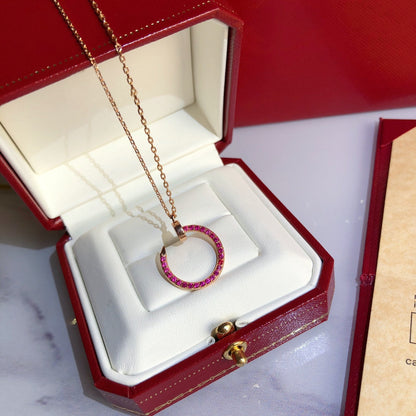 [⭐Spark]JUSTE NECKLACE GOLD RED DIAMONDS