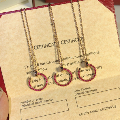 [⭐Spark]JUSTE NECKLACE GOLD RED DIAMONDS
