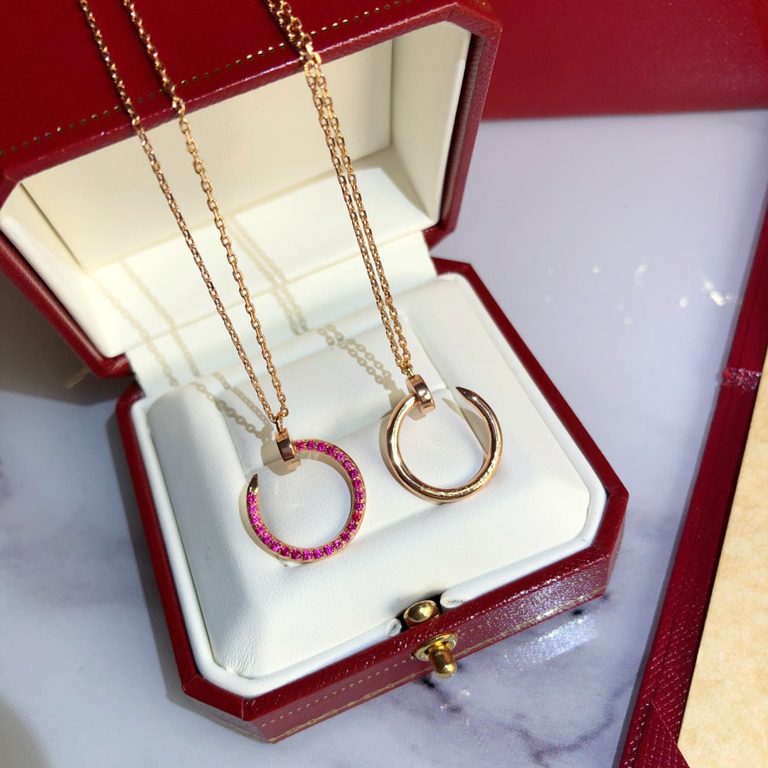 [⭐Spark]JUSTE NECKLACE GOLD RED DIAMONDS